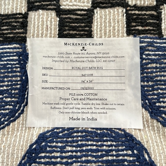 MacKenzie-Childs 24x36 Royal Dot Bath Rug - Picture 7 of 13